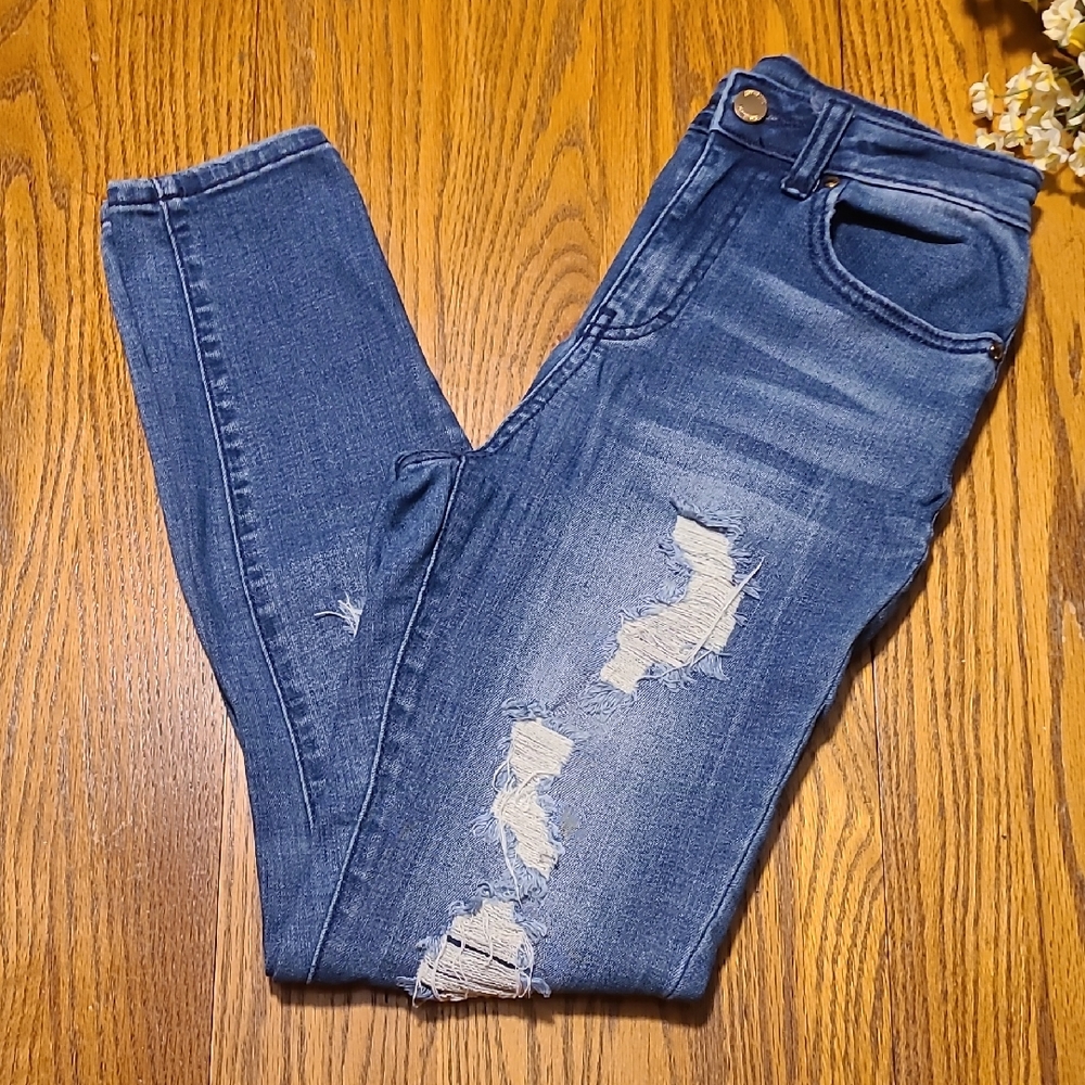 Jennifer Lopez Distressed Blue Women's Jeans - Size 2